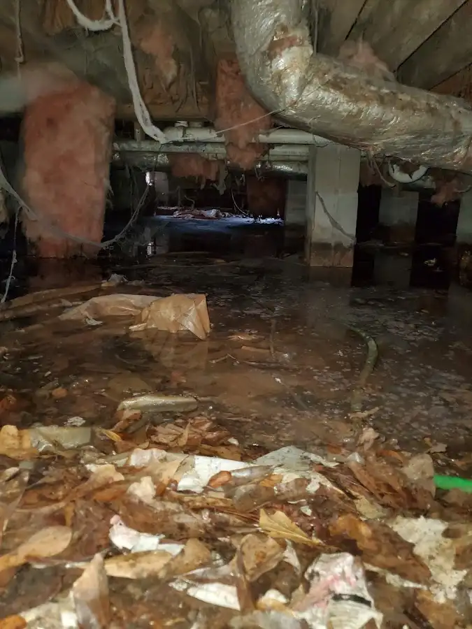 Crawl space flood assessment for Commercial Water Damage Restoration in Tulsa